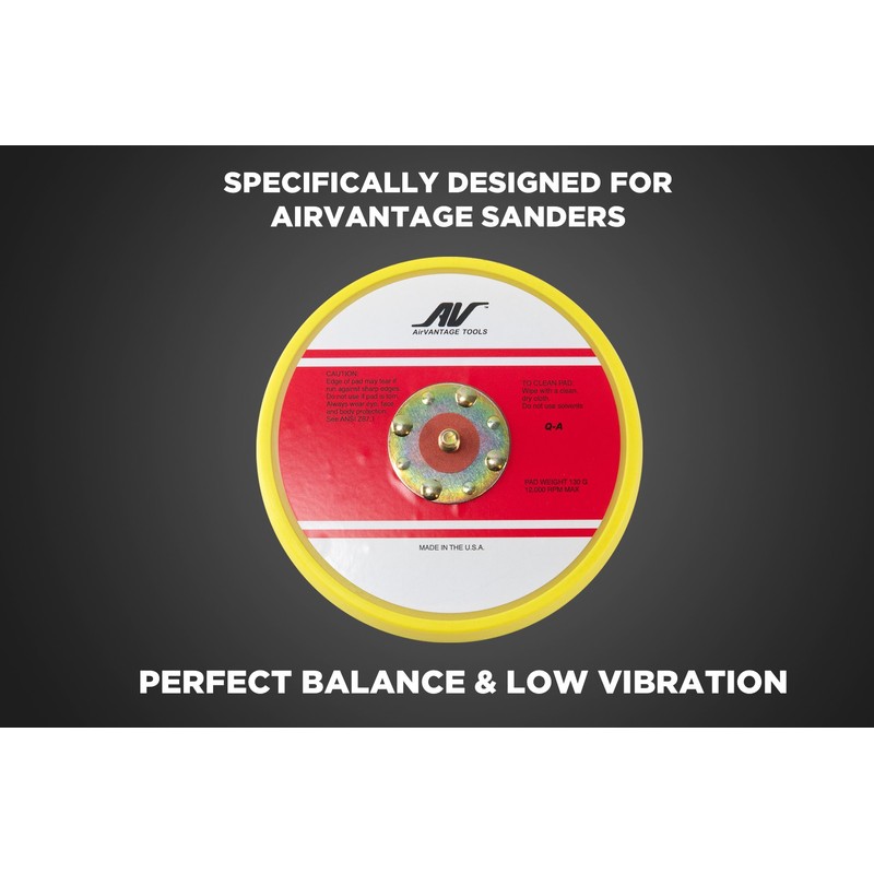 AirVANTAGE Random Orbit Sander Low-Profile Backing/Replacement Pad (6" Hook and