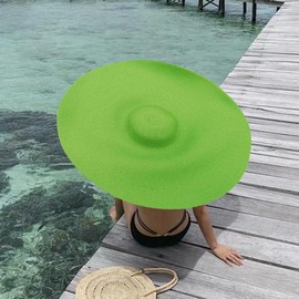 Tianbi Women's Wide Brim Sun Straw Hat, Oversized Beach Straw Hats for Women, Floppy Straw Sun Hat, Foldable Floppy Beach Sun Hat, Packable Beach Sun Hat, Light green