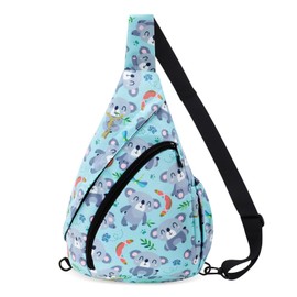 HUA ANGEL Chest Bag Crossbody Bag Women's Stylish Wide Strap Lightweight Backpack Women's Waterproof Small Shoulder Bag for Boys Girls Outdoor Travel Sporty Work Running, Small Koala