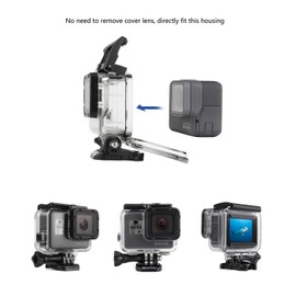 Standard Protective Waterproof Dive Housing Case for GoPro Hero 5/6 Black Action Camera and GoPro Hero 7 Black Cameras - Up to 45 Meters - Protective Lens Removal NOT Needed - Transparent Clear