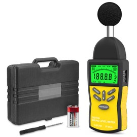 SURLABA Decibel Meter, 30-130 dB Digital Sound Level Meter with A/C Weighting, Backlight, Data Logging - Noise Detector SPL Meter for Home, Factory, Construction Sites