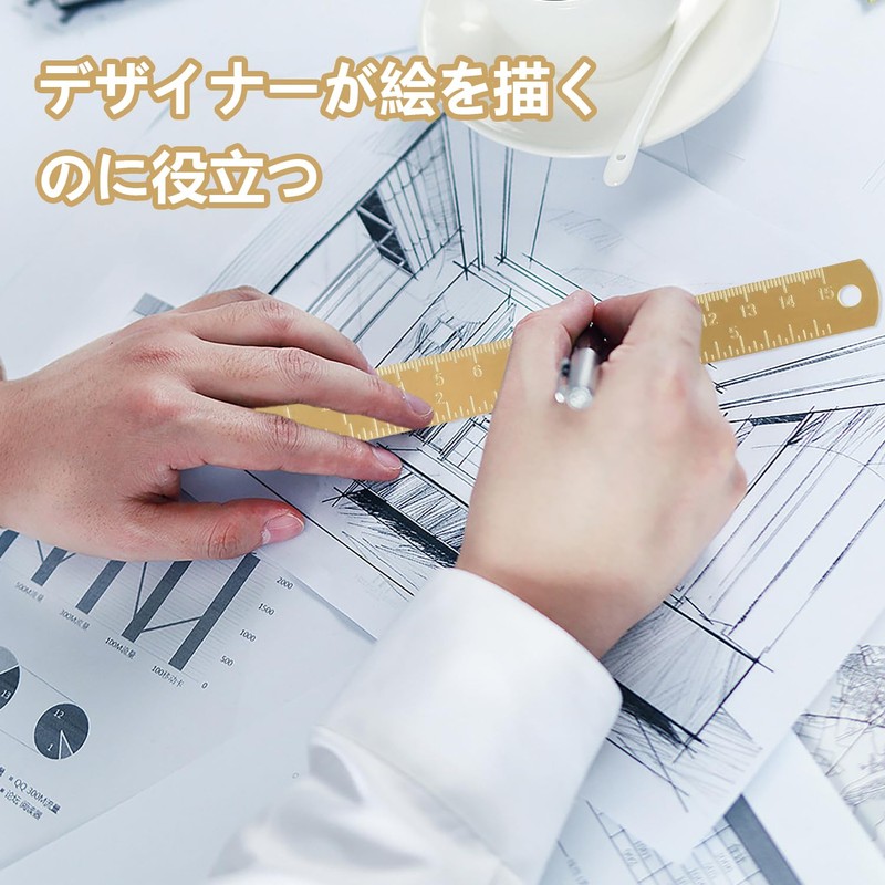 15cm Vintage Brass Ruler Copper Ruler Straight Ruler Drawing Ruler