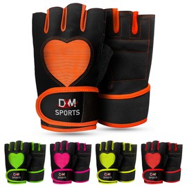 DXM SPORTS Workout Gloves for Women and Men with Wrist Support - Weight Lifting Gloves for Gym, Cycling, Training - Exercise Gloves for Women (Orange, X-Large)
