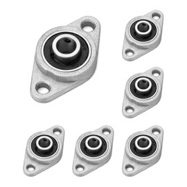 QWORK® Pack of 6 KFL08 Flange Bearings, Pillow Block Bearings 8 mm, Zinc Alloy Inner Ball, Pillow Block Bearing Unit Ball Bearing for 3D Printers