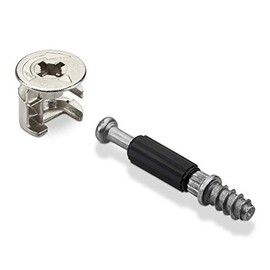 Hetisch Restex 15 eccentric body connectors with collar (diameter 15 mm) and screw-in dowel Twister DU 232 T (6 x 11 mm) connection fitting SOTECH