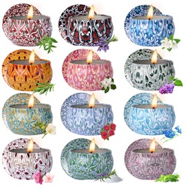 Alikiai Alikiai Scented Candles Gifts for Women, Candles for Home Scented, 12 Pack Soy Wax Christmas Candles Gifts Sets, Birthday Gifts for Women Best Friends Sister Colleague