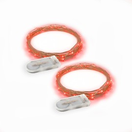 RTGS Products Red Colored LED Lights Indoor Outdoor String Lights, Fairy Lights Battery Powered Patio, Bedroom, Holiday Decor, etc