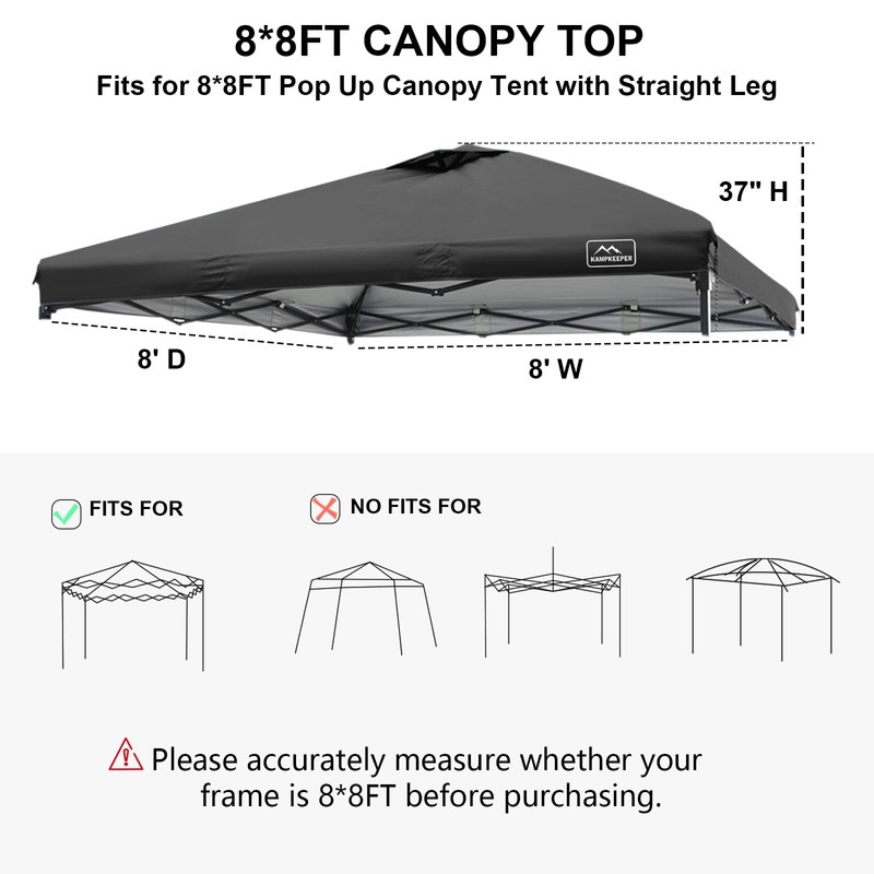 KAMPKEEPER Replacement Top Pop Up Canopy Tent Cover Roof with