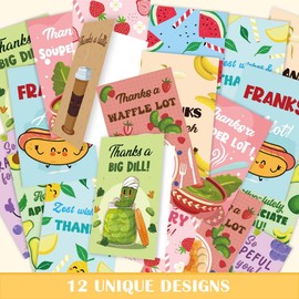 SolarGlory 24PC Funny Thank You Cards, Teacher Appreciation Cards Envelopes & Stickers, 4×6, Cute Blank Note Cards for Kids, Student and Teacher Coworker Gratitude Appreciation