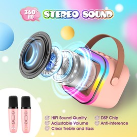 Dislocati Microphone Children, Gift Girls 3-12 Years Mini Microphone Bluetooth Toy from 3-12 Years Girls Karaoke Microphone Children Girls Gifts 4-11 Years Karaoke Children