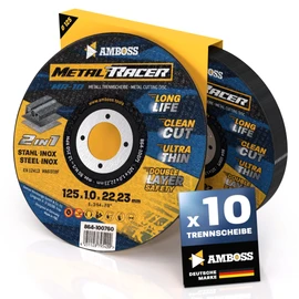 10 x Metal Cutting Disc Diameter 125 x 1 x 22.23 mm – The Metal Racer Cutting Disc by AMBOSS Tools is Suitable for Steel and Stainless Steel, Steel/Inox Cutting Disc 125 Suitable for Angle Grinders