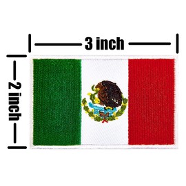ZXvZYT - Paquete de 3 parches bordados con bandera de México, banderas mexicanas, emblema militar para ropa, sombreros, mochilas y decoraciones