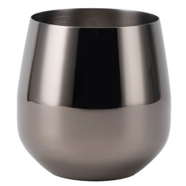Stainless Steel Wine Glass Stemless Egg Shape 550ml Unbreakable Portable for Bar Outdoor Events Black Plating