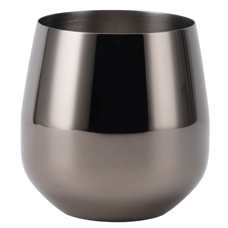 Stainless Steel Wine Glass Stemless Egg Shape 550ml Unbreakable Portable