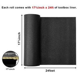 CASOMAN Professional Tool Box Liner and Drawer Liner 18 inch x 24 feet,Easy Cut Non-Slip Foam Rubber Toolbox Drawer Liner Mat - Adjustable Thick Cabinet Liners