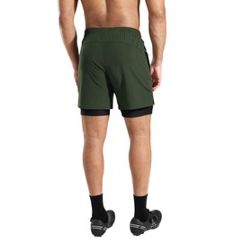 Nepest Mens Bike Pants 4D Padded 2 in 1 Mountain Biking Bicycle Biker Riding MTB Cycling Pants Zip Pockets Army Green S