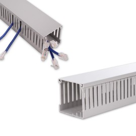 78In Large Cable Raceway On Wall - PVC Cord Hider Wire Management Under Desk - Fine Open Slot Wall Mounted Cord Organizer with Wire Covers - Cable Cover Channel for TV Network, 5×15.7"×W2.3×H2.3