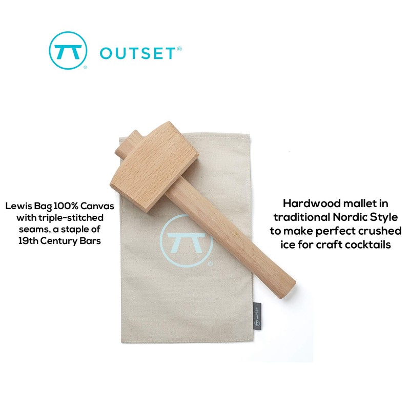 Outset Professional Lewis Bag and Ice Mallet Bartender Kit, 2