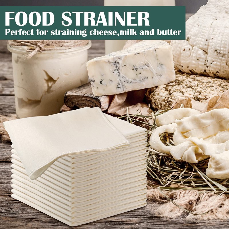 Reginary 48 Pcs 20 x 20 Inches Cheese Cloths Bulk,