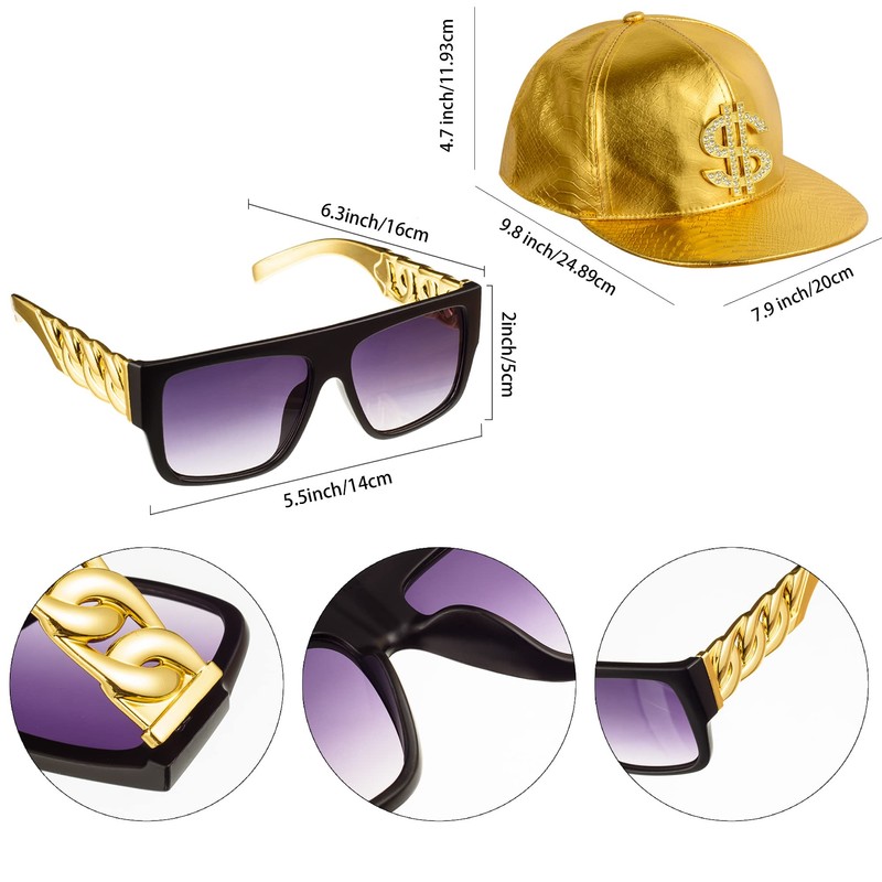 Peirich 80s 90s Costumes Outfit for Men Women, Hip Hop