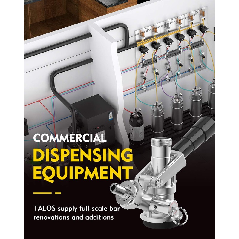 Talos BF KT85D-L D System Keg Tap Coupler, Silver