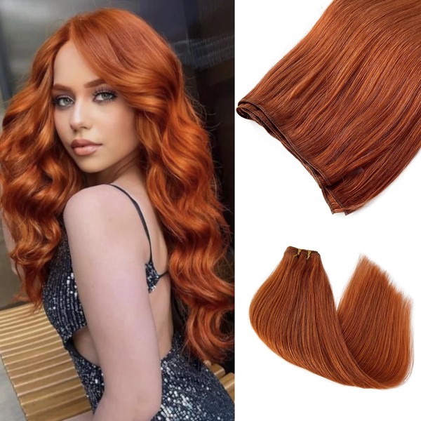 Ginger Sew In Hair Extensions Real Human Hair,Double Drawn Hair