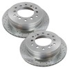 AutoShack Rear Drilled Slotted Brake Rotors Silver Pair of 2