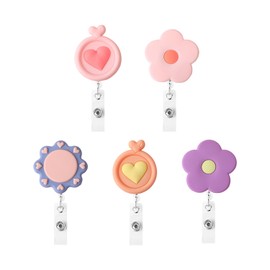 5-Piece Badge Clip, Retractable Badge Holder, Creative Cute Badge Clip, Reusable Badge Rack, ID Card Badge Accessories