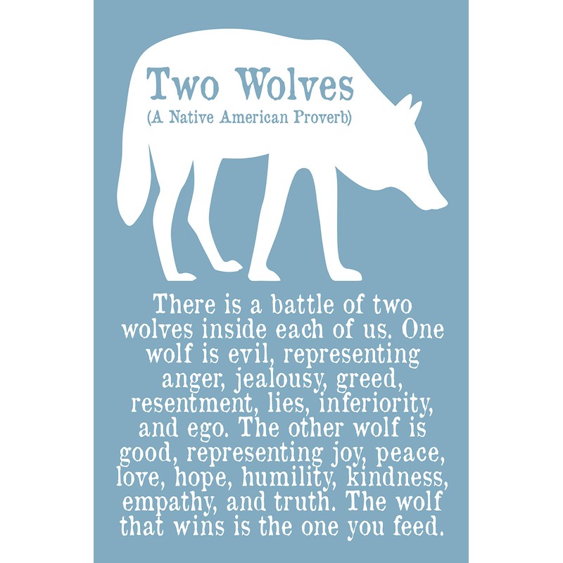 The wolf you feed silhouette poster or print unframed