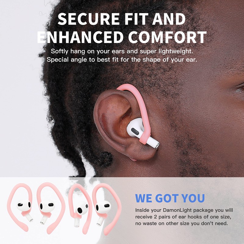 DamonLight Ear Hooks 2 Pairs for AirPods Pro 2 &