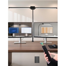 ReinHoo Desk Lamps for Home Office, Desk Light with 5 Color+9 Brightness, 1200 Lumen & 108 LED Desk Lamp, Remote Control+Timer Monitor Light, Clamp Lamp for Desk, Computer, Reading, Study, Workbench