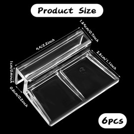 LLOUSSAK 6Pcs Rimless Aquarium Lid Clips, 6mm Thick Acrylic Fish Tank Cover Clips Holder, Universal Glass Aquarium Top Lid Support, Transparent Fish Tank Lid Clamp for Aquarium Hoods Parts (6mm)
