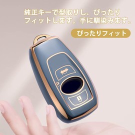 [yoshinari] SUBARU Subaru Exclusive Key Case Sumapita-kun Levogue Legacy B4 Impreza G4 WRX S4 STI XV Crossback Outback Forester Exiga Crossover 7 BRZ Key Cover (Gold Frame Blue Case Single Item),
