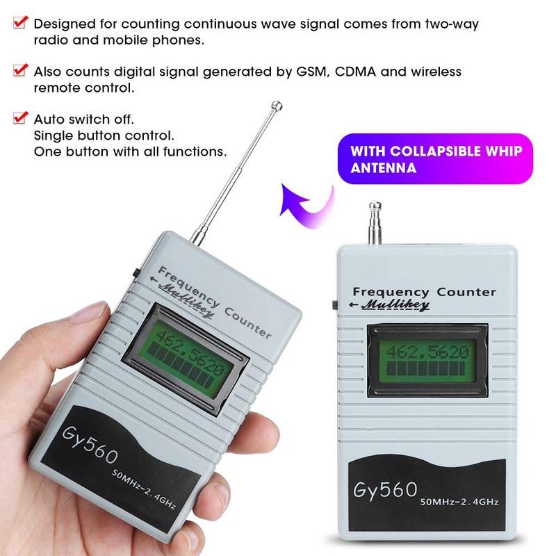GY560 50Mhz To 2.4Ghz Portable Frequency Counter, Car Frequency Counter