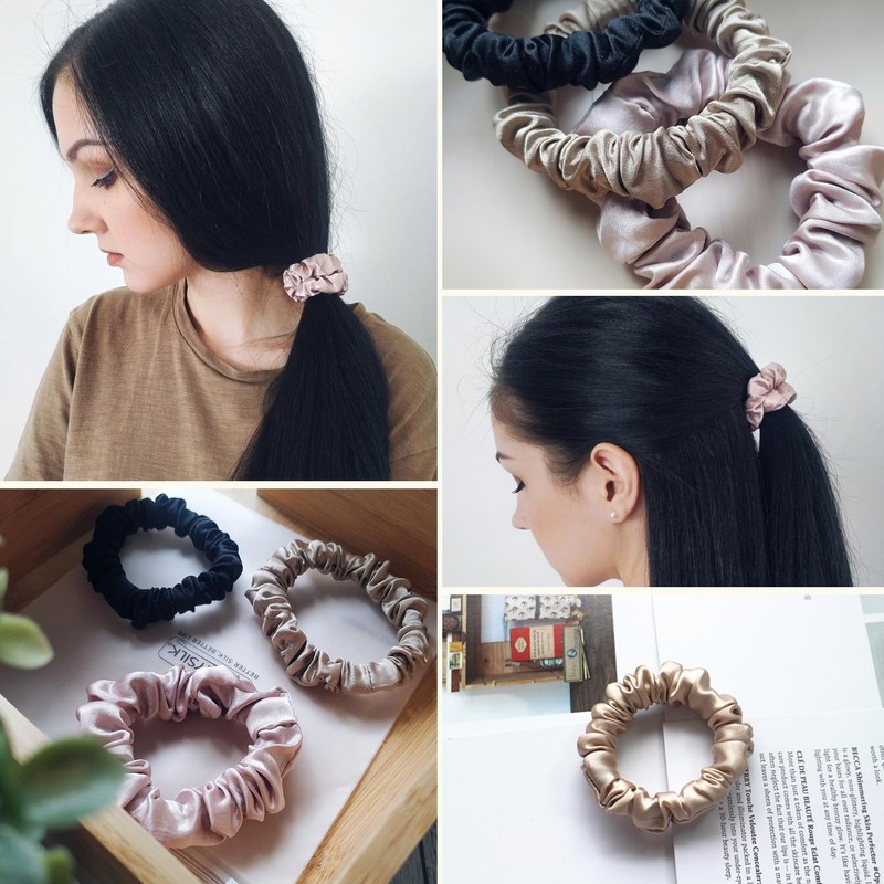LILYSILK 100% Silk Hair Scrunchie Hair Rings Women's Ponytail Holder