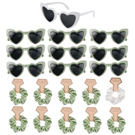 Pack of 20 JGA Glasses Team Bride Hair Scrunchies Jga Sunglasses Women Bride Party Glasses Heart Sunglasses Jga Party Glasses and Jga Decoration Accessories Party Sunglasses Team Bride for Party