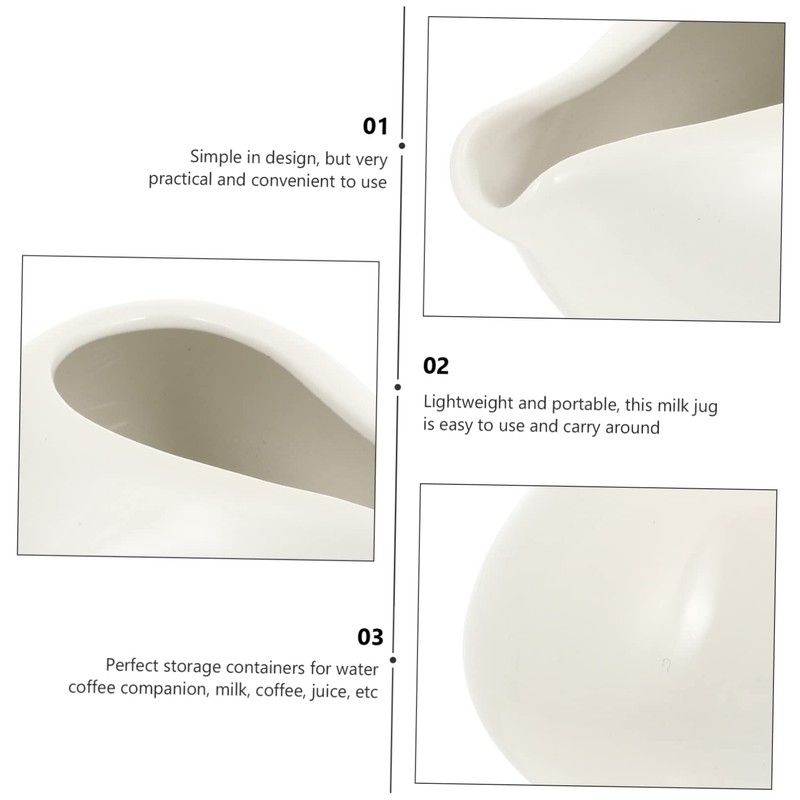 Ipetboom Ceramic Sauce Pitcher Western Style Jug Handle Design for