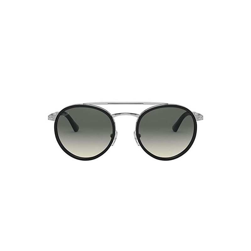 Persol PO2467S Round Sunglasses, Silver/Black/Grey Gradient, 50 mm