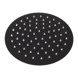 Rain Shower Head,High Pressure Stainless Steel Showerhead,Ultra Thin Rainfall Shower Head Rain Waterfall Fixed Showerhead Round Black 8in