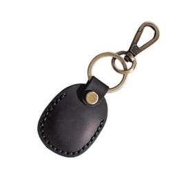 DEVENTORZ Keychain, Genuine Leather, IC Chip Compatible, Coin Storage, Key Case, Coin Pocket, AirTag QUICPay Compatible, Unisex, Multifunctional, Compact Design (Black)