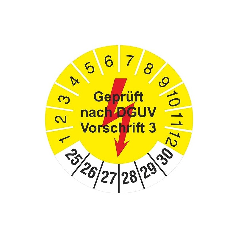 Pack of 50 test badges 30 mm next electrical testing