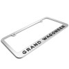Jeep Grand Wagoneer 3D Black on Mirror Chrome Metal License