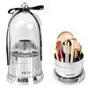 JIANGLAI Makeup Brush Holder with Lid, 360° Rotating Multifunction Clear