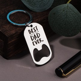 Dad Gift Dad Bottle Opener Keyring Daddy Keychain Dad Keyring from Son Daughter for Men Father Step Dad Papa Birthdays Christmas Thanksgiving Gift