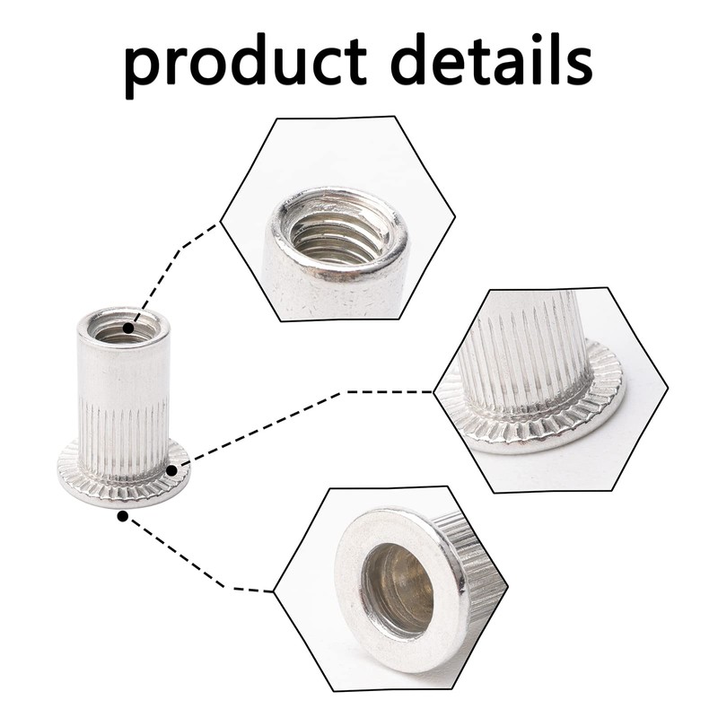 Rowiz 100 PCS M4 4mm Flat Head Aluminum Rivet Nut