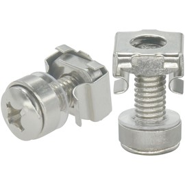 40 Sets M6 Mount Cage Nuts screws,Rack Mounting Bolts for Server Cabinet (Silver)