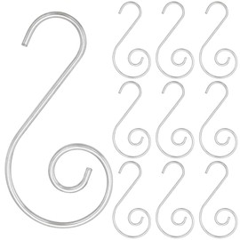 SOFPLATE 1 Box 100Pcs Christmas Hanging Hooks Suncatcher Hook Silver Chandelier Crystal Wire Metal Hooks Pin Chandelier Replacement Part S Shape Hanger for Christmas Tree Ornament Ball Holiday Party