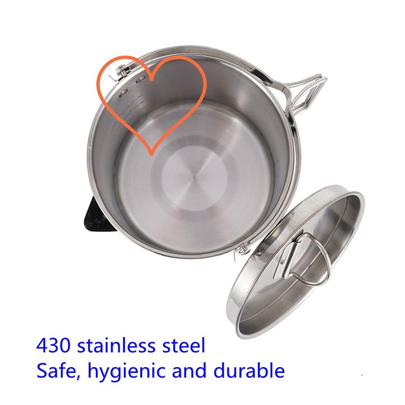 ZNZNANG Outdoor Camping Kettle，1.2L Outdoor Camping Kettle，Portable Hanging Pot Cookware