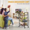TOOLF 5-Tier Kitchen Cart with Tabletop, Rolling Snack Cart with