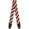Buckle-Down Guitar Strap - Checker Navy/Orange/White - 2" Wide -
